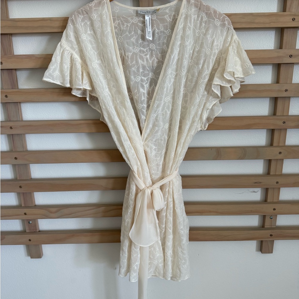 Cream Lace Kimono Robe